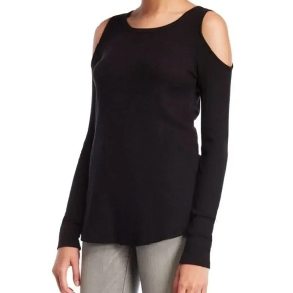 Splendid Thermal Cold Shoulder Long Sleeve Top - Picture 1 of 10
